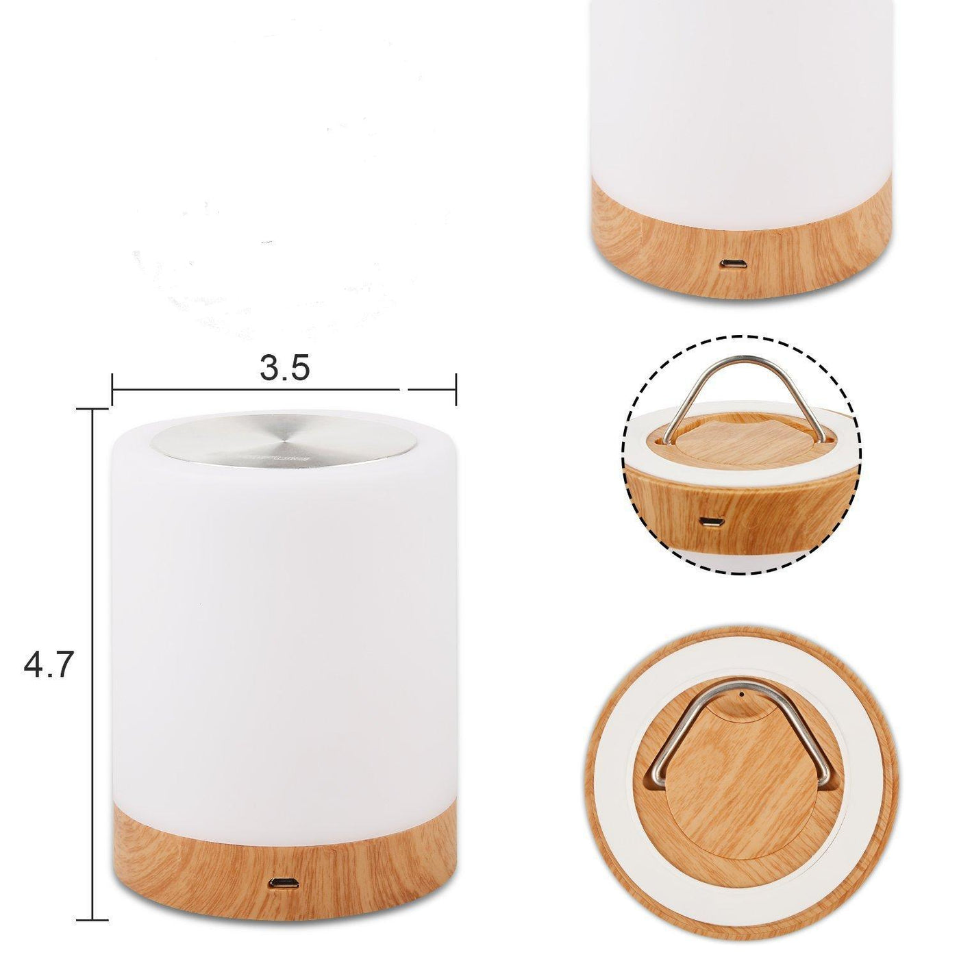LED colorful creative wood grain charging night light atmosphere light